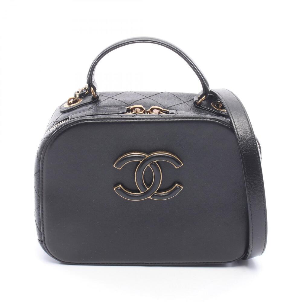 Chanel Coco Mark Shoulder Bag Leather Black
